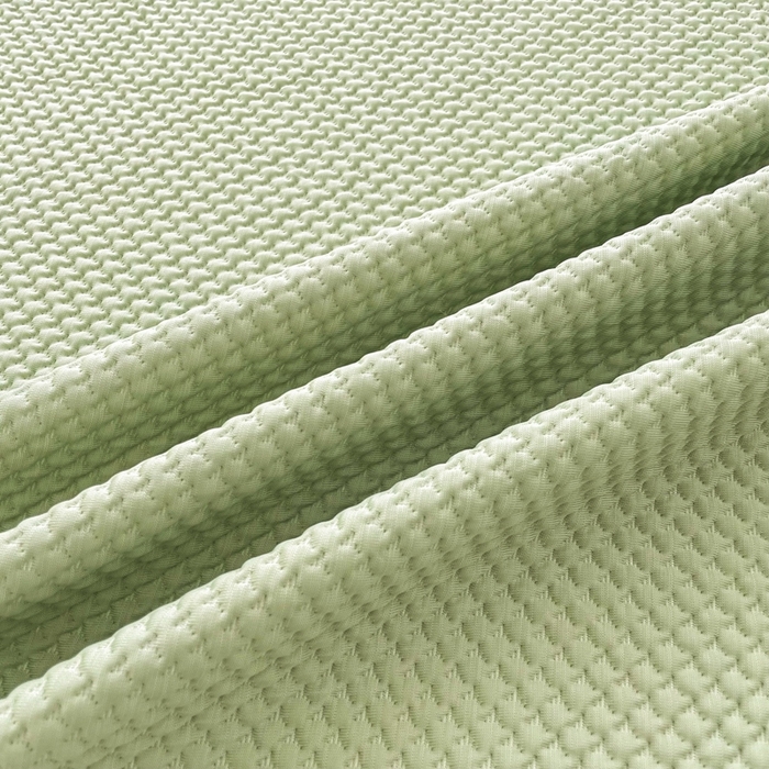 91家纺网 家纺一手货源 找家纺 恋佳居2025新款A类乙伦PE凉豆豆毛巾绣床笠冰丝席（床笠款） 比翼双飞—绿