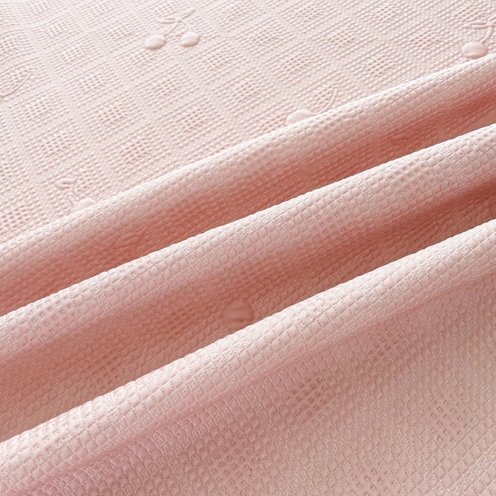 91家纺网 家纺一手货源 找家纺 恋佳居2025新款A类乙伦PE凉豆豆毛巾绣床笠冰丝席（床笠款） 樱桃—粉