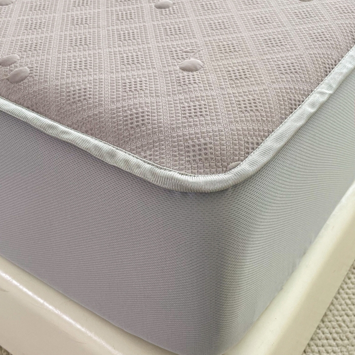 91家纺网 家纺一手货源 找家纺 恋佳居2025新款A类乙伦PE凉豆豆毛巾绣床笠冰丝席（床笠款） 樱桃—灰