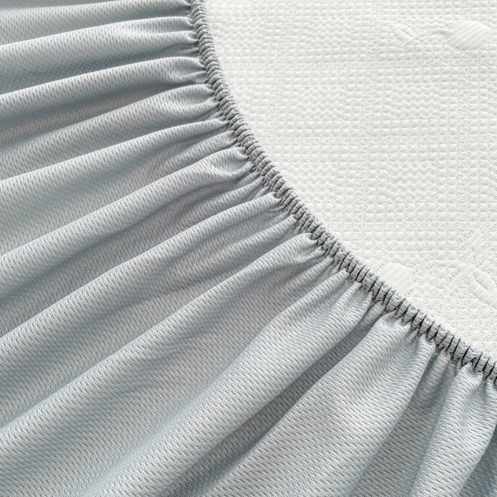 91家纺网 家纺一手货源 找家纺 恋佳居2025新款A类乙伦PE凉豆豆毛巾绣床笠冰丝席（床笠款） 樱桃—绿