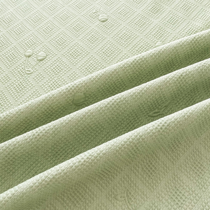 91家纺网 家纺一手货源 找家纺 恋佳居2025新款A类乙伦PE凉豆豆毛巾绣床笠冰丝席（床笠款） 樱桃—绿