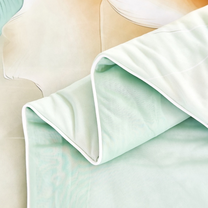 91家纺网 家纺一手货源 找家纺 苹果星家纺 2025新款5D数码印花凉干丝床裙床盖凉席夏被四件套 青韵玫瑰