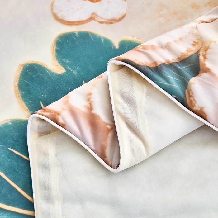 91家纺网 家纺一手货源 找家纺 苹果星家纺 2025新款5D数码印花凉干丝床裙床盖凉席夏被四件套 云栖花影