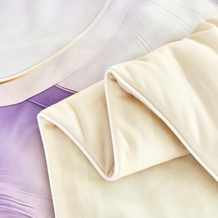 91家纺网 家纺一手货源 找家纺 苹果星家纺 2025新款5D数码印花凉干丝床裙床盖凉席夏被四件套 紫韵粉黛