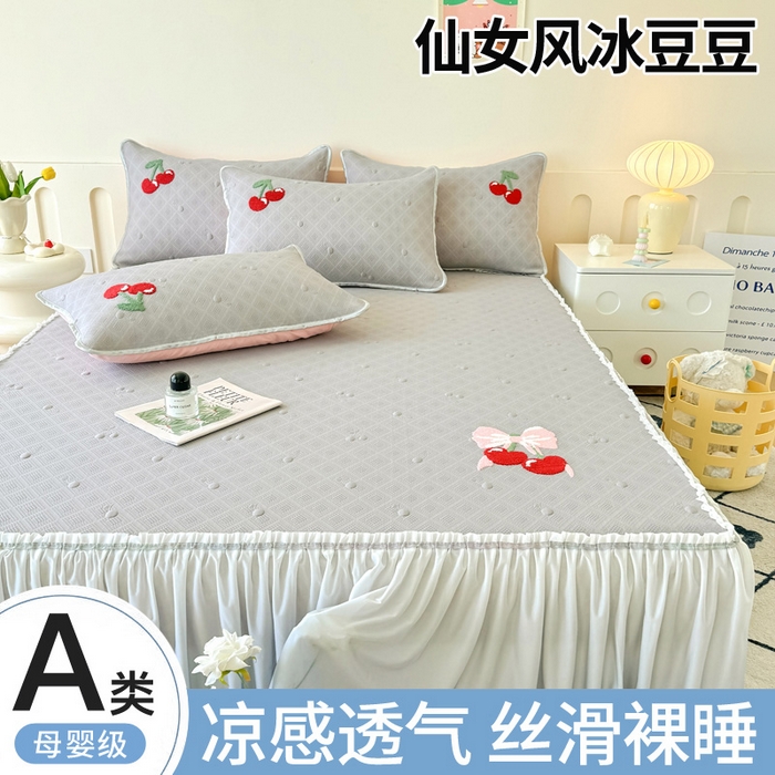 91家纺网 家纺一手货源 找家纺 （总）恋佳居2025新款A类乙伦PE凉豆豆毛巾绣仙女风冰丝席