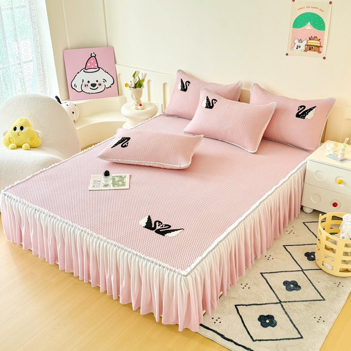 91家纺网 家纺一手货源 找家纺 （总）恋佳居2025新款A类乙伦PE凉豆豆毛巾绣仙女风冰丝席