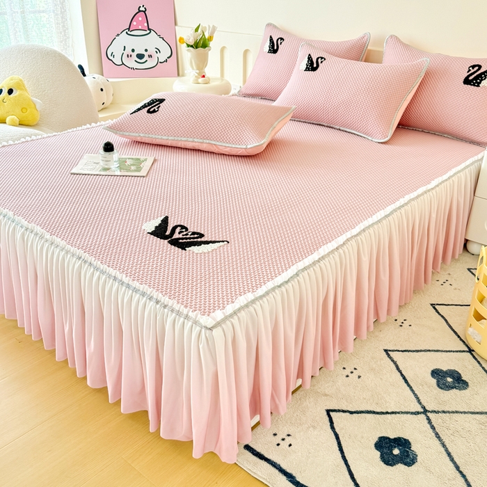 91家纺网 家纺一手货源 找家纺 （总）恋佳居2025新款A类乙伦PE凉豆豆毛巾绣仙女风冰丝席