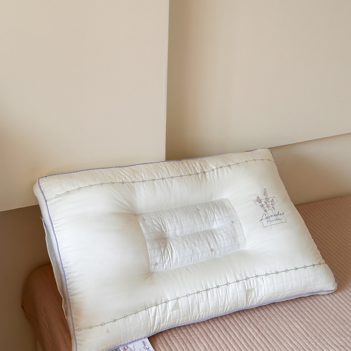 伟邦枕芯 2025新款薰衣草立体护颈枕枕头枕芯 白色 48x74cm/只