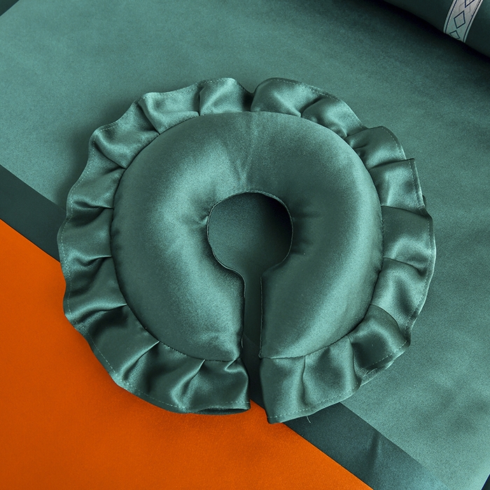 91家纺网 家纺一手货源 找家纺 莉人坊 2025新款高精密贵妃缎花边美床罩 贵妃缎花边黛绿