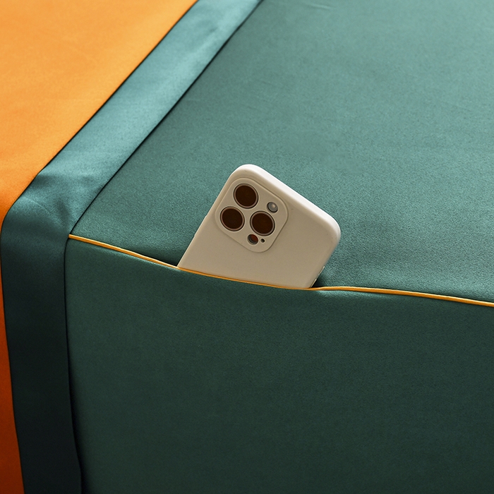 91家纺网 家纺一手货源 找家纺 莉人坊 2025新款高精密贵妃缎花边美床罩 贵妃缎花边黛绿