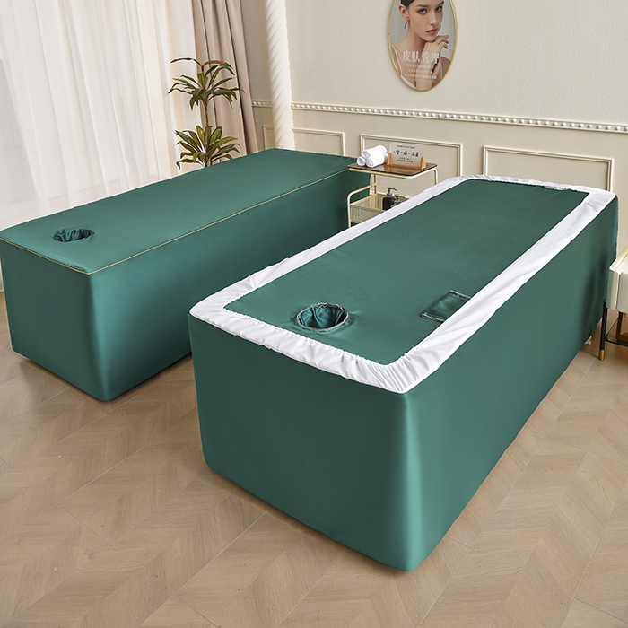 91家纺网 家纺一手货源 找家纺 莉人坊 2025新款高精密贵妃缎花边美床罩 贵妃缎花边黛绿