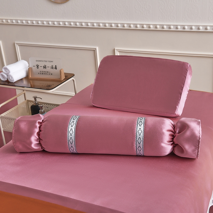 91家纺网 家纺一手货源 找家纺 莉人坊 2025新款高精密贵妃缎花边美床罩 贵妃缎花边粉色