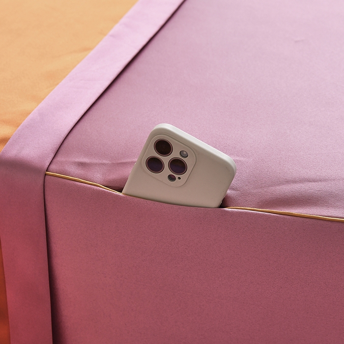 91家纺网 家纺一手货源 找家纺 莉人坊 2025新款高精密贵妃缎花边美床罩 贵妃缎花边粉色