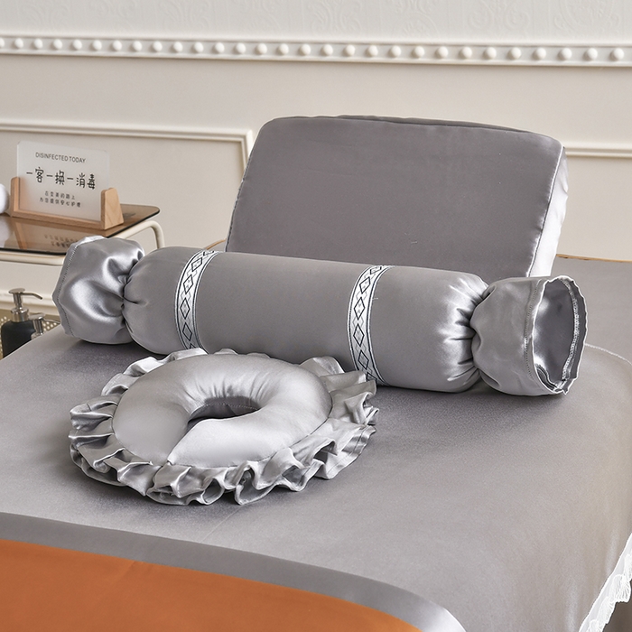 91家纺网 家纺一手货源 找家纺 莉人坊 2025新款高精密贵妃缎花边美床罩 贵妃缎花边灰色