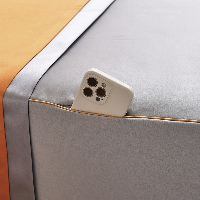 91家纺网 家纺一手货源 找家纺 莉人坊 2025新款高精密贵妃缎花边美床罩 贵妃缎花边灰色