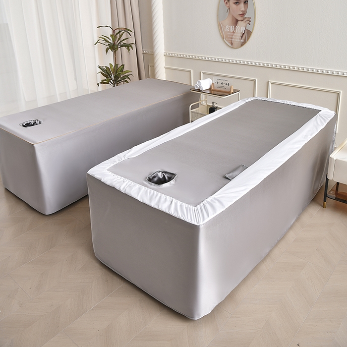 91家纺网 家纺一手货源 找家纺 莉人坊 2025新款高精密贵妃缎花边美床罩 贵妃缎花边灰色