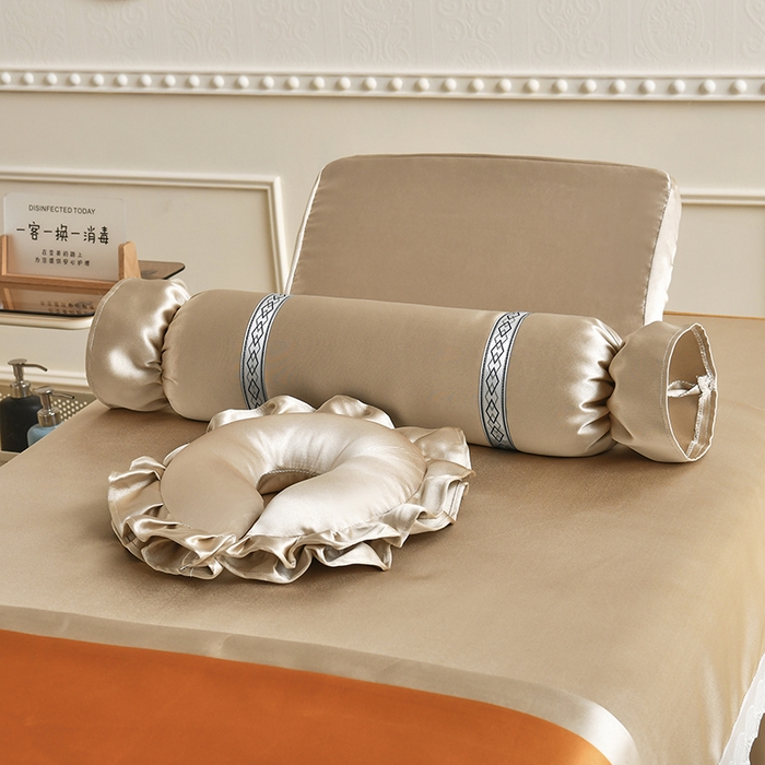 91家纺网 家纺一手货源 找家纺 莉人坊 2025新款高精密贵妃缎花边美床罩 贵妃缎花边米黄