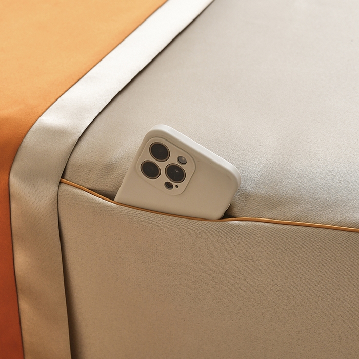 91家纺网 家纺一手货源 找家纺 莉人坊 2025新款高精密贵妃缎花边美床罩 贵妃缎花边米黄