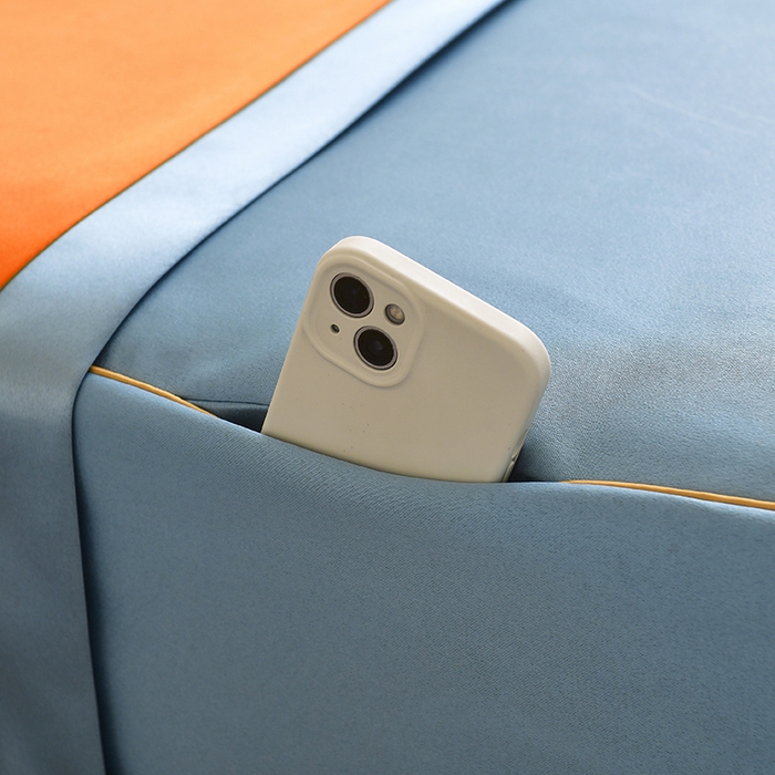 91家纺网 家纺一手货源 找家纺 莉人坊 2025新款高精密贵妃缎花边美床罩 贵妃缎花边浅蓝