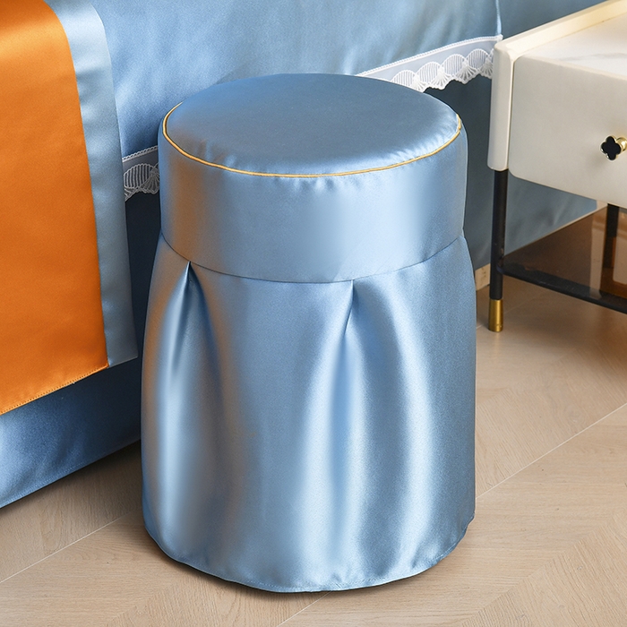 91家纺网 家纺一手货源 找家纺 莉人坊 2025新款高精密贵妃缎花边美床罩 贵妃缎花边浅蓝