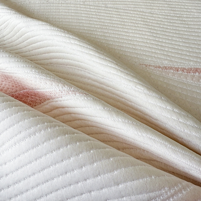 91家纺网 家纺一手货源 找家纺 若未家居 LOVEWE HOUSE 2025新款800克进口高分子100%乙纶PE冷凝凉感软席凉席渐变色织提花系列床笠-床笠款 月牙-粉