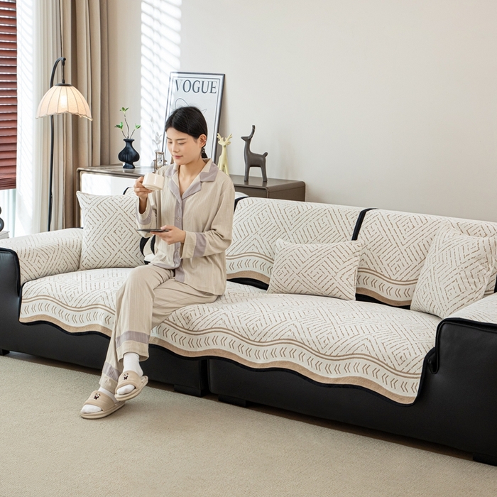 91家纺网 家纺一手货源 找家纺 沐沐家纺 2026新款曼香沙发垫 咖啡