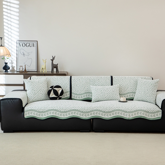 91家纺网 家纺一手货源 找家纺 沐沐家纺 2026新款曼香沙发垫 绿色