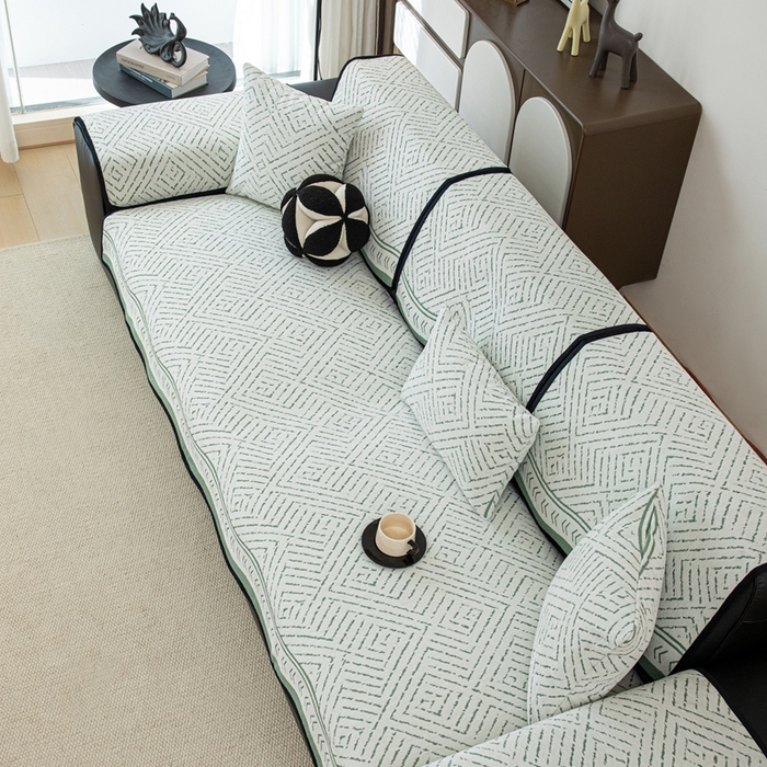 91家纺网 家纺一手货源 找家纺 沐沐家纺 2026新款曼香沙发垫 绿色