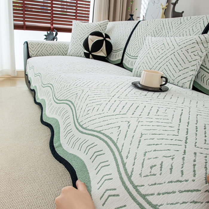 91家纺网 家纺一手货源 找家纺 沐沐家纺 2026新款曼香沙发垫 绿色