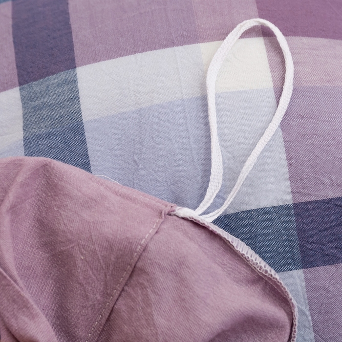 91家纺网 家纺一手货源 找家纺 琉宿家纺 2025新款纽扣款水洗棉四件套 爱语灰