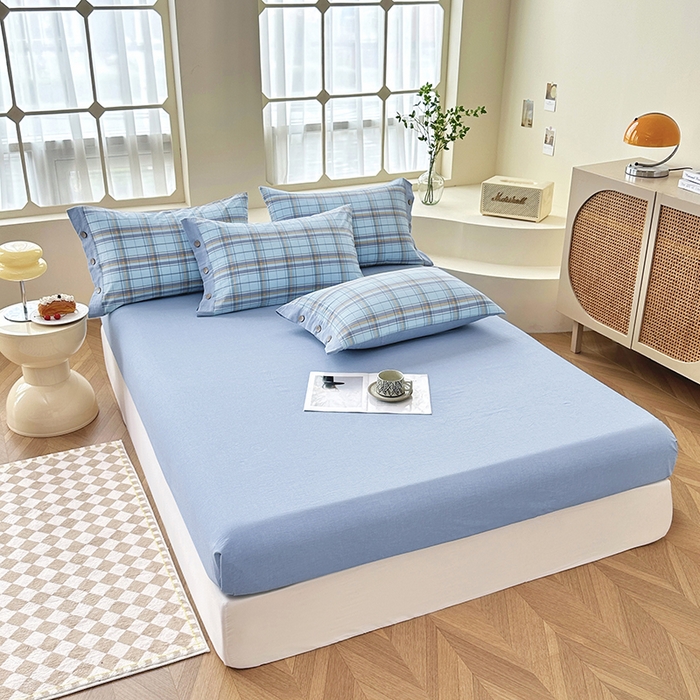 91家纺网 家纺一手货源 找家纺 琉宿家纺 2025新款纽扣款水洗棉四件套 波托兰