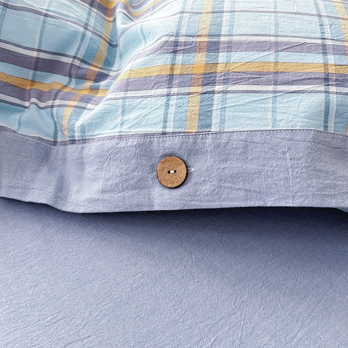 91家纺网 家纺一手货源 找家纺 琉宿家纺 2025新款纽扣款水洗棉四件套 波托兰