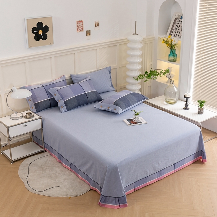 91家纺网 家纺一手货源 找家纺 琉宿家纺 2025新款纽扣款水洗棉四件套 玛格灰