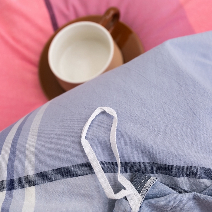 91家纺网 家纺一手货源 找家纺 琉宿家纺 2025新款纽扣款水洗棉四件套 玛格灰