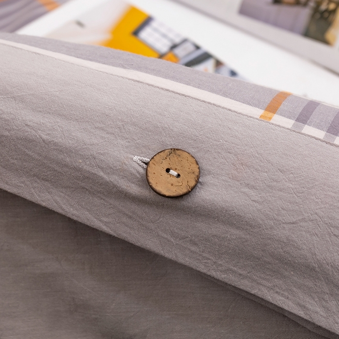 91家纺网 家纺一手货源 找家纺 琉宿家纺 2025新款纽扣款水洗棉四件套 梦漫灰