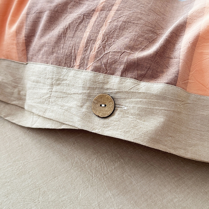 91家纺网 家纺一手货源 找家纺 琉宿家纺 2025新款纽扣款水洗棉四件套 回音桔