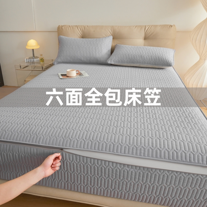91家纺网 家纺一手货源 找家纺 （总）伊人坊 2025新款水洗棉六面全包床笠床垫保护套