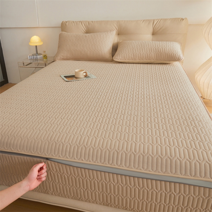 91家纺网 家纺一手货源 找家纺 （总）伊人坊 2025新款水洗棉六面全包床笠床垫保护套