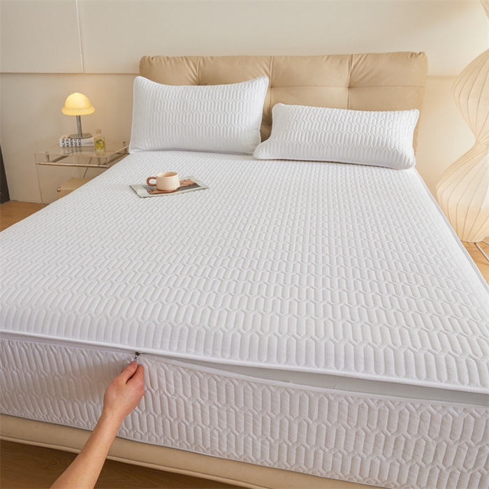 91家纺网 家纺一手货源 找家纺 （总）伊人坊 2025新款水洗棉六面全包床笠床垫保护套