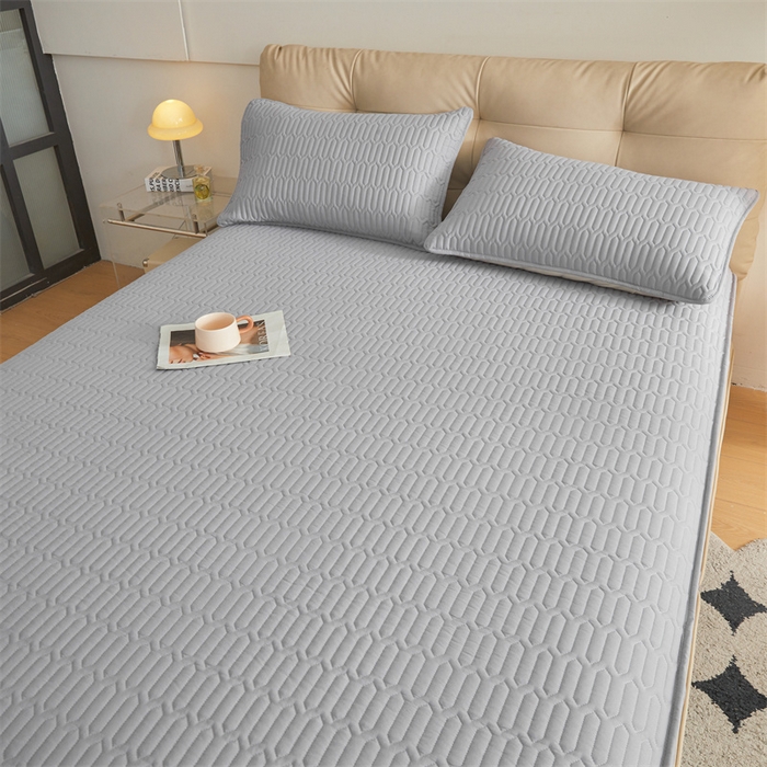 91家纺网 家纺一手货源 找家纺 伊人坊 2025新款水洗棉六面全包床笠床垫保护套 升级款-素雅灰