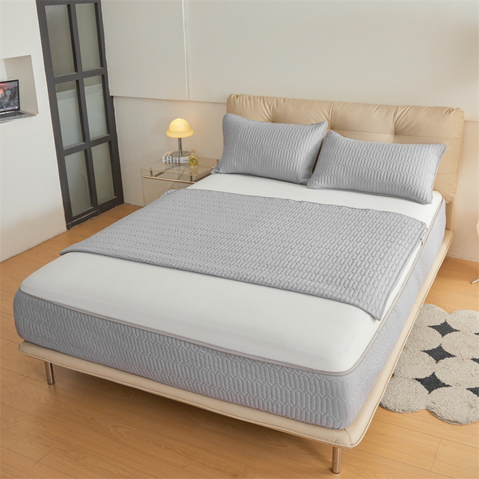 91家纺网 家纺一手货源 找家纺 伊人坊 2025新款水洗棉六面全包床笠床垫保护套 升级款-素雅灰