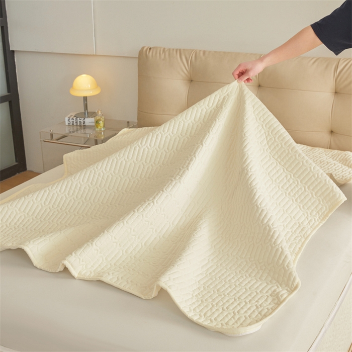 91家纺网 家纺一手货源 找家纺 伊人坊 2025新款水洗棉六面全包床笠床垫保护套 升级款-米色