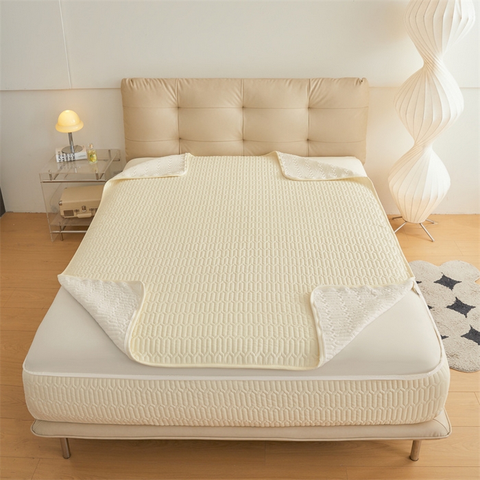 91家纺网 家纺一手货源 找家纺 伊人坊 2025新款水洗棉六面全包床笠床垫保护套 升级款-米色