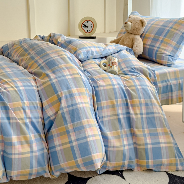 91家纺网 家纺一手货源 找家纺 （总）久典家居 2025A类全棉色织水洗棉学生款三件套