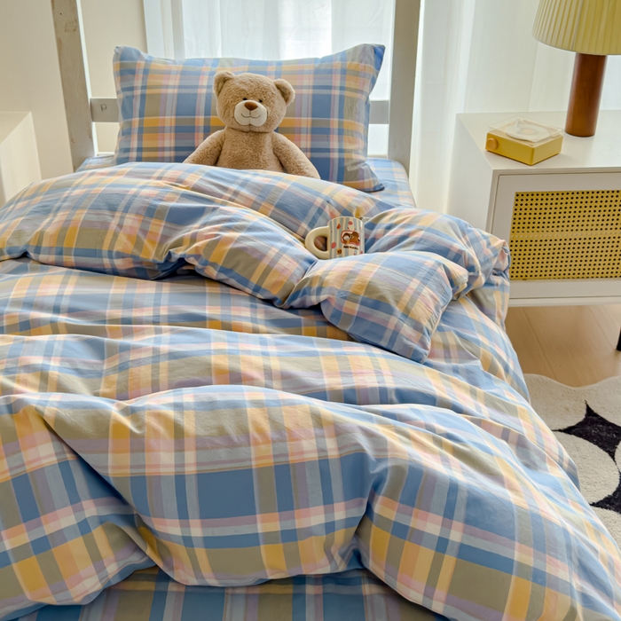 91家纺网 家纺一手货源 找家纺 （总）久典家居 2025A类全棉色织水洗棉学生款三件套