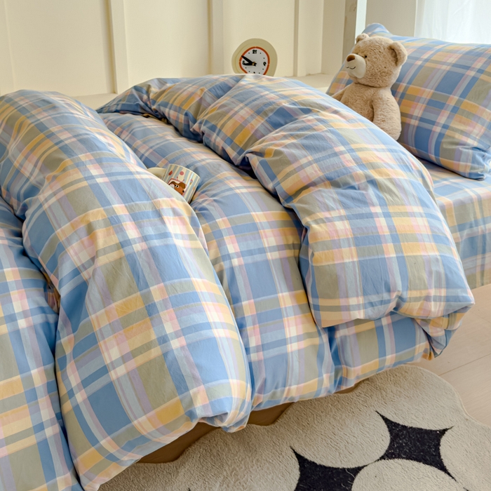 91家纺网 家纺一手货源 找家纺 （总）久典家居 2025A类全棉色织水洗棉学生款三件套