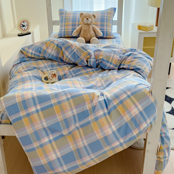 91家纺网 家纺一手货源 找家纺 （总）久典家居 2025A类全棉色织水洗棉学生款三件套