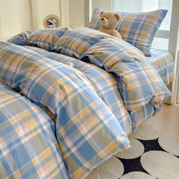 91家纺网 家纺一手货源 找家纺 （总）久典家居 2025A类全棉色织水洗棉学生款三件套