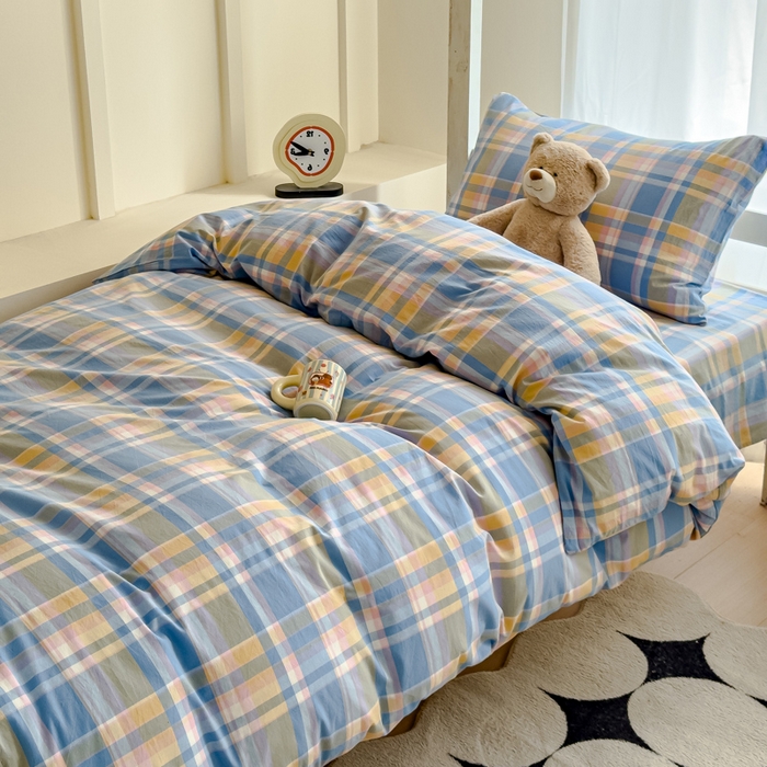 91家纺网 家纺一手货源 找家纺 （总）久典家居 2025A类全棉色织水洗棉学生款三件套