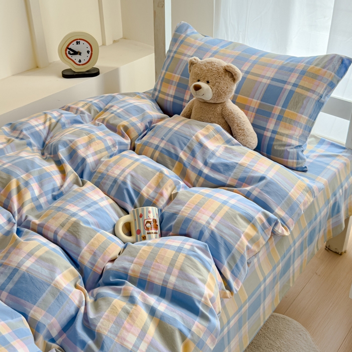 91家纺网 家纺一手货源 找家纺 （总）久典家居 2025A类全棉色织水洗棉学生款三件套